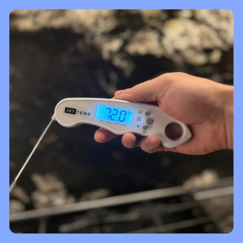 F1 Digital Meat Thermometer - Fast, Accurate, Waterproof - Great for Cooking, Grilling, Baking, Frying - color: Cloud White