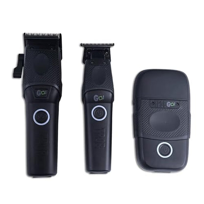 TPOB Professional Barber Clippers Go Edition Clipper Trimmer Shaver Set (Black) - color: Black