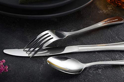 New Star Foodservice Bead Pattern Stainless Steel Dinner Knife, 8.5-Inch, Set of 12, Commercial Grade (Pack of 3) - size: 7.9" (Pack of 3)