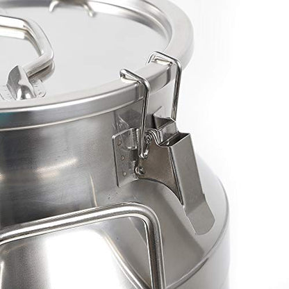 Milk Can Milk Bottle, 20/30/ 40/50/ 60L Stainless Steel Heavy Duty Milk Jug Wine Pail Bucket Square Liquid Container Storage with Embedded Silicone Sealed Lid for Home Restaurant Bar Silver (30L) - size: 30L