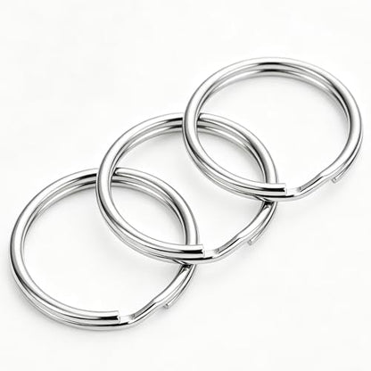 200pcs Silver Jump Ring Split Keyring Mental Connectors for Keychains, Jewelry Making, Pet Collars, Crafts 20mm - size: 20mm