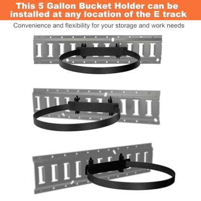 5 Gallon Bucket Holder for E Track, Wall Mount | Heavy Duty, Buckets Hanger, E Track Accessories, For Enclosed Trailer, Workshop and Garage