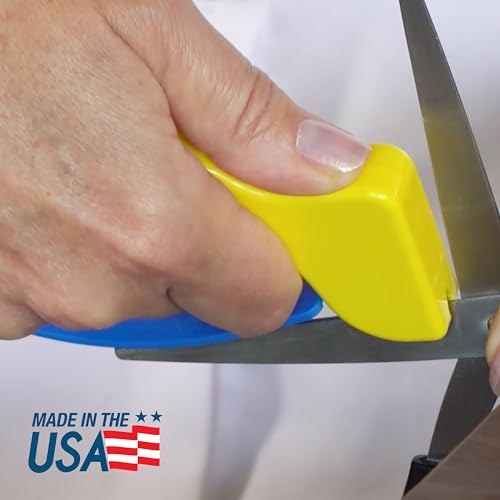 AccuSharp ShearSharp Scissors Sharpener, Diamond-Honed Tungsten Carbide Blade Sharpening Tool for Scissors, Garden Shears, Kitchen Shears, Hedge Clippers, Yellow