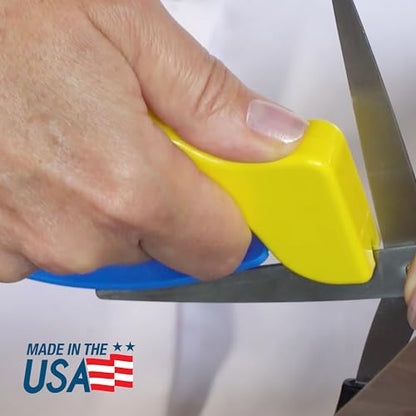 AccuSharp ShearSharp Scissors Sharpener, Diamond-Honed Tungsten Carbide Blade Sharpening Tool for Scissors, Garden Shears, Kitchen Shears, Hedge Clippers, Yellow
