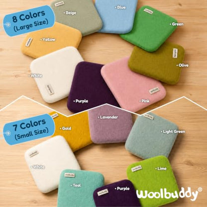 Woolbuddy Needle Felting Mat 10 x 10 x 1.5 Inch (White), Pure Wool Felt Pad - color: White