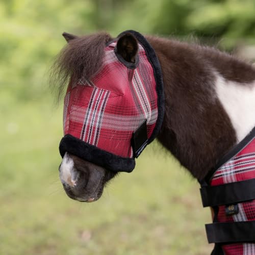 Mini Fly Mask with Fleece Trim & Dual Ear Openings 73% UV - color: 165 - Merlot, size: A-Small