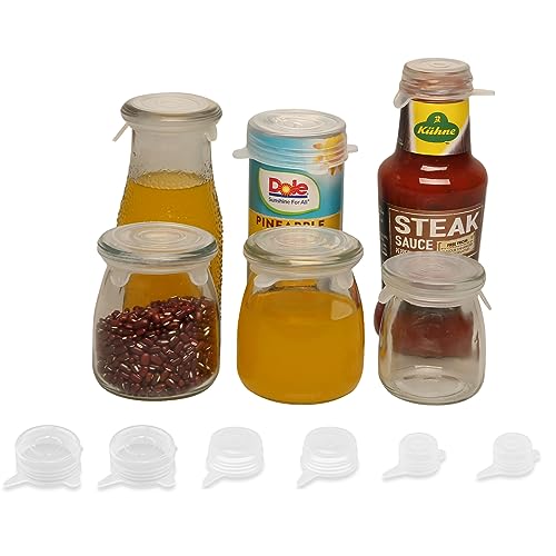 Extra Small Silicone Stretch Lids Reusable Silicone Jar Cover 3 Different Sizes Fit to 1.2 Inch to 2.4 Inch Small Jars,Food Cans,Bottles 6 Pack - size: 1.2-2.4 inch (3 sizes)
