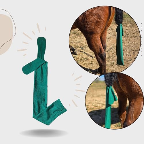 Ranch Hand Premium Lycra Tail Bag – Horse Tail Bag Made from Durable Stretchable Lycra – Gentle on Hair and Free from Damage – Horse Tail Protection Bag for Grooming – 24 Inches - Green - color: Green