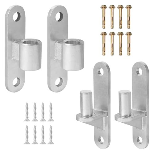 2 Set Heavy Duty Gate Hinges, Wall Mount Gate Hinges 5/8'' Pin Fence Post Hinge Set for Wooden or Concrete Fence Gate (Silver, Screws Included) - color: Silver-2 Pairs