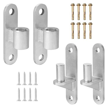 2 Set Heavy Duty Gate Hinges, Wall Mount Gate Hinges 5/8'' Pin Fence Post Hinge Set for Wooden or Concrete Fence Gate (Silver, Screws Included) - color: Silver-2 Pairs