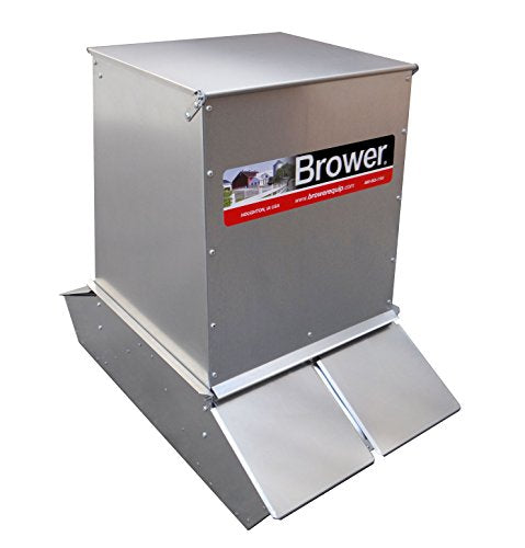 Brower 4 Door Galvanized Steel Alloy 7 Bushel Hog Feeder for Livestock with Free Acting 16 Gauge Doors for Feeding Up to 20 Grown Hogs