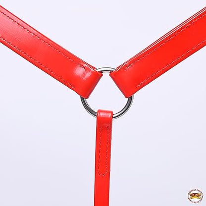 HILASON Western Horse Biothane Leather Breast Collar Tack - color: Red
