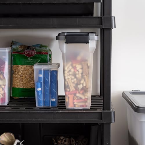 IRIS USA Dog Food Storage Container, Up to 13 lbs, Dark Gray, Made in USA - color: Dark Gray/Clear, size: 13 lbs