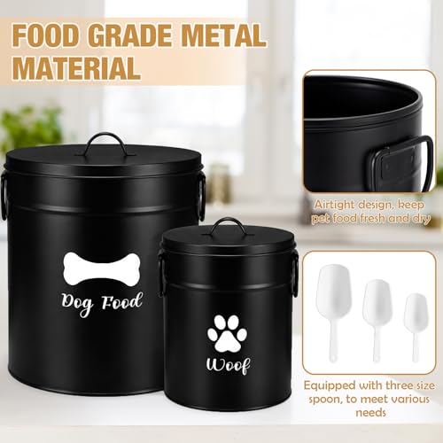 DoubleFill Extra Large 23+10 lb Metal Dog Food Storage Containers, Black - color: Black, size: Extra Large 23+10 lb