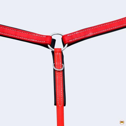 HILASON Western Horse Biothane Leather Breast Collar Tack - color: Red & Black