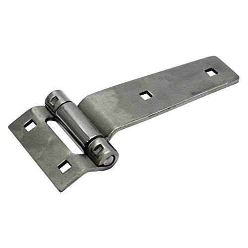 TCH Hardware 5-inch Stainless Steel Strap Tee Hinge, 2 Pack; Heavy Duty | Garage, Barn Door, Gate, Shed, Cargo Box, Trailer and Truck Strap T-Hinge | (2 Pack, Silver) - color: Silver, size: 5 Inch