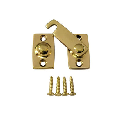 QCAA Solid Brass Shutter Bar/Door Latch, 7/8" x 2-3/32", Polish Brass, 1 Pack, Made in Taiwan - color: Polished Brass, size: 1 Pack