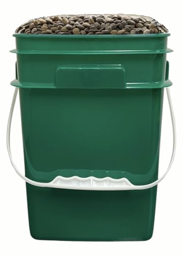 House Naturals 4 Gallon Square Food Grade Plastic Bucket with Lid, Made in USA (Pack of 2) (Dark Green) - color: Dark Green