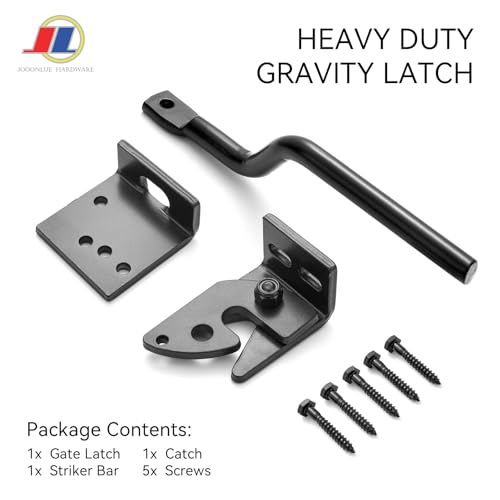 Gravity Gate Latch, Self-Locking, Heavy Duty, Black - size: Heavy Gravity