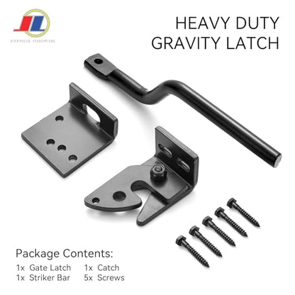 Gravity Gate Latch, Self-Locking, Heavy Duty, Black - size: Heavy Gravity