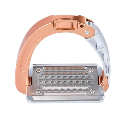 Acavallo Alupro Junior Stirrups, One Size, Black, Set of 2 - color: Rose Gold