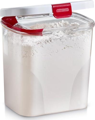 Progressive International PrepSolutions Flour Keeper – Airtight Storage Container for Flour, Sugar & Dry Goods, 5 lb Capacity, BPA-Free, Easy Pour Design (Pack of 6) - size: 3.8 qt (Pack of 6)