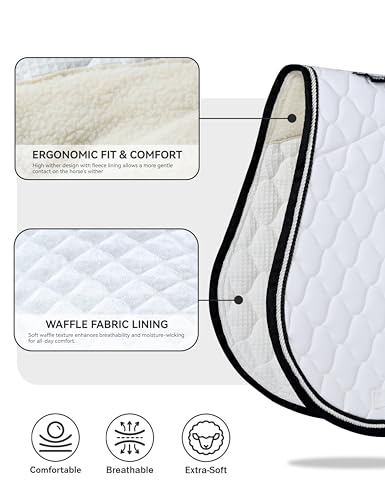 Harrison Howard All Purpose Saddle Pad, English Saddle Pad, Wither Contour - color: White