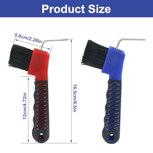 Horse Hoof Pick Brush, Red+Blue - color: Red+Blue