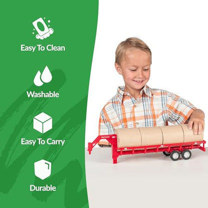 Big Country Toys Hay Trailer with Gooseneck Trailer Hitch, Fun Add-On for Farm Toys & Toy Trucks…