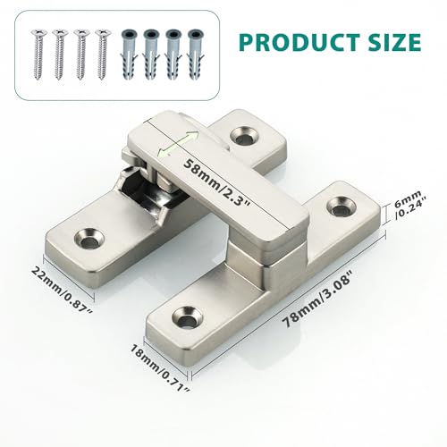 Mooche Sliding Barn Door Lock, 90/180 Degree Flip Door Lock Latch, Silver - color: Silver
