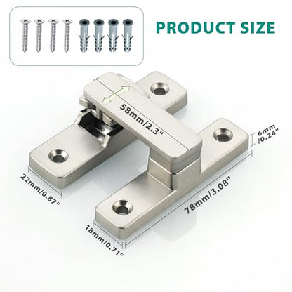 Mooche Sliding Barn Door Lock, 90/180 Degree Flip Door Lock Latch, Silver - color: Silver