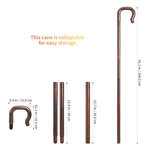 Lurrose Halloween Decorations Shepherds Costume Crook Staff Antique Walking Cane Shepherd Like Hook Cane Halloween Prop Stick Biblical Costume for Halloween Costume Accessory