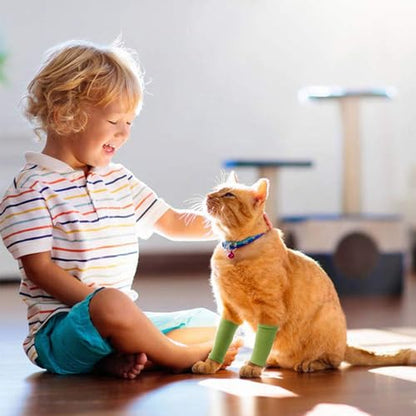 4 PCS Dog Leg Protective Sleeve for Front Rear Legs Prevent Licking - color: Green, size: S-Leg Girth: 2.04in