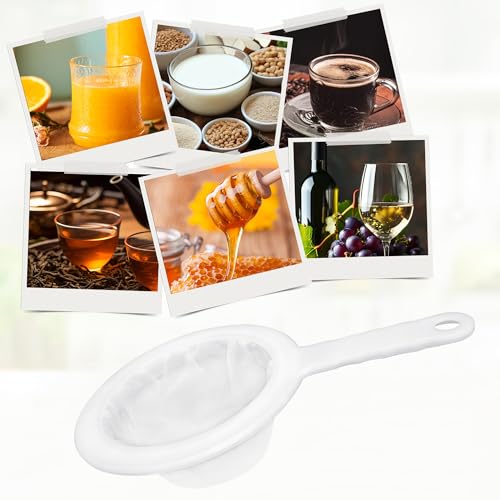 Quacc Nylon Fine Mesh Strainer Plastic Net Strainer 200 Mesh Kitchen Sieve Filter with Handle Hook Food Filter for Tea, Coffee, Nut Milk, Juice