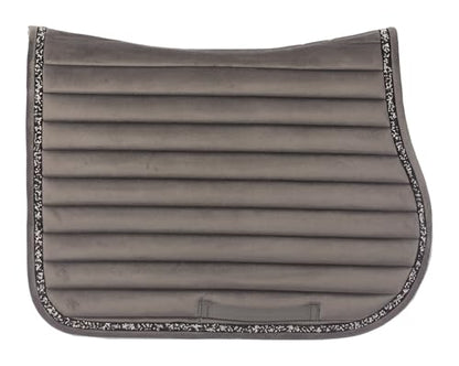 Equinavia Arendal Matching English Riding Horse Set | All Purpose Saddle Pad, Brushing Boots, and Ear Bonnet - color: Grey/Silver