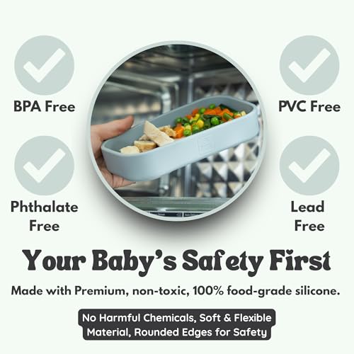 Baby Travel Feeding Set with Silicone Suction Plates, Grey Small - color: Gray