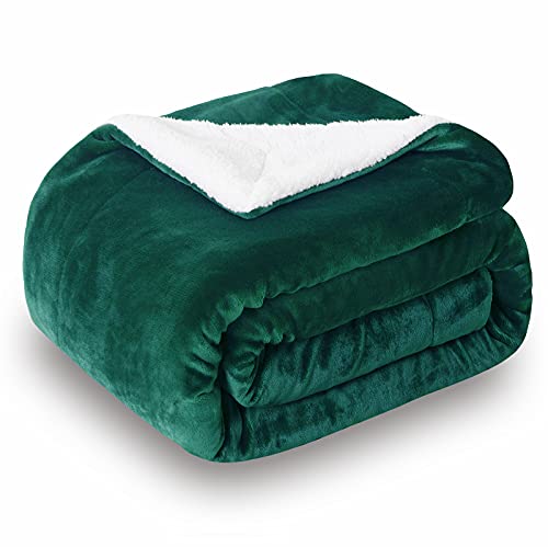 SOCHOW Sherpa Fleece Throw Blanket, Green, 50x60 inches - color: Green, size: 50"×60"