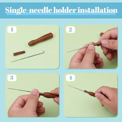 Yizzvb 40 Pcs Needle Felting Tools Felting Needles Kit Wool Supplies | Felting Needles Kit Wool Felting Supplies, Needle Felting Needles, Wooden Handle and Storage Box for Felting Wool Projects