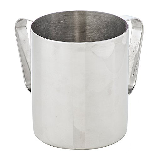 The Kosher Cook Stainless Steel Netilat Yadayim Cup - Medium 5” Straight Solid - Dual Handle - Rust, Break and Crack Proof Negel Vasser Cup - Judaica Gift Collection
