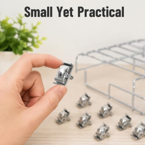 Gridwall Joining Clip , JruiZhp 10 Pcs Silvery Wire Grid Panel Connector Grid Panel Joiner Connectors Grid Wall Clamps Grid Connectors, for Wall Grid Panels (Galvanization)