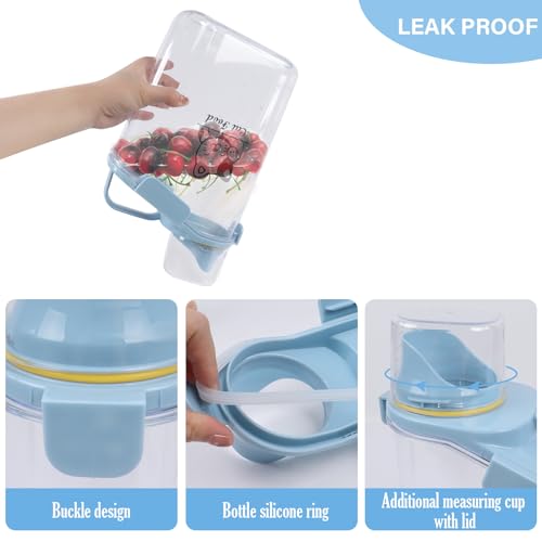 Airtight Dog & Cat Food Container - Measuring Cup/Pour Spout - Portable, Transparent - Blue - color: BLUE CAT