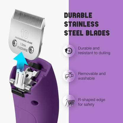 Professional Dog Clippers for Grooming 2 Speed Detachable Blade - color: Violet