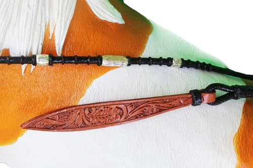 Pro Rider Horse Braided Leather Rawhide Romal Reins Silver Black Tack 6653