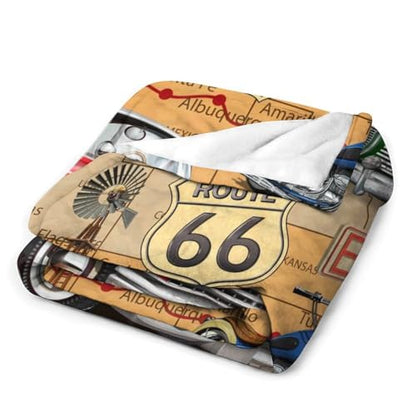 Route 66 Road Blanket, 30"x40" Inch - color: Man Cave-02, size: 30x40 inch