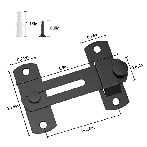 L'aimefois 180 Degree Flip Sliding Barn Door Lock for Privacy - color: black 1