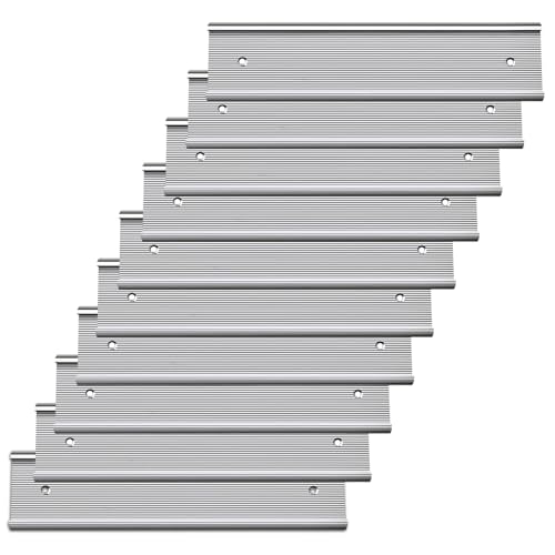 SINYUDUN 10 Pack 2” x 10” Aluminum Name Plate Holders for Door or Wall - color: Silver