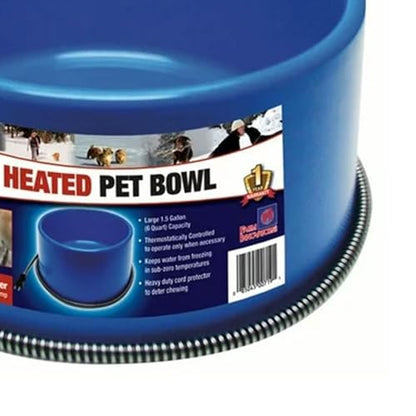 Farm Innovators Premium Plastic Heated Pet Water Bowl, 60 Watts, Blue