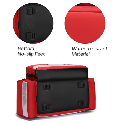 Medical Bag Empty First Responder Bag,Emergency Bag First Aid Kit Organizer,First Aid Bag with Detachable Dividers, Medical Bag for Nurses,Home Health Care, EMT