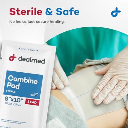 Dealmed Abdominal Combine Pads 8x10 Sterile - Non Adherent - 48 Count - size: 8" x 10", style: Pack of 2