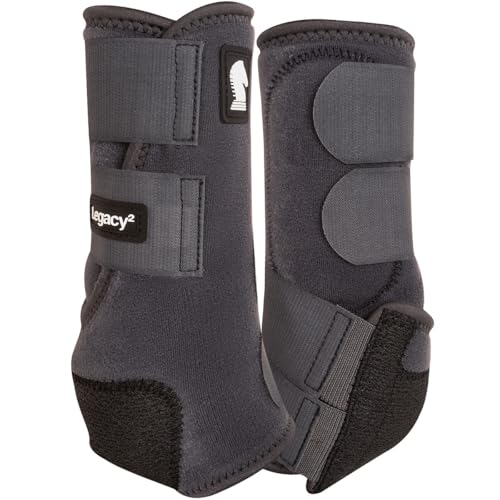 Classic Equine Legacy2 Support Boots, Front (Charcoal, Small) - color: Charcoal, size: Small